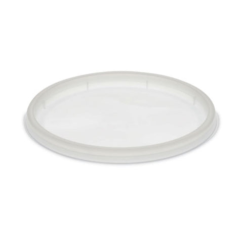 Newspring Delitainer Microwavable Container Lid, Recessed, 4.55" Diameter X 0.4" H, Translucent, Plastic, 480/carton