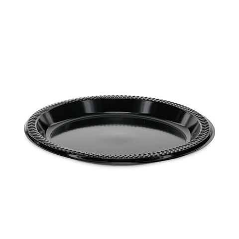 Prairieware Impact Plastic Dinnerware, Plate, 8.88" Dia, Black, 400/carton