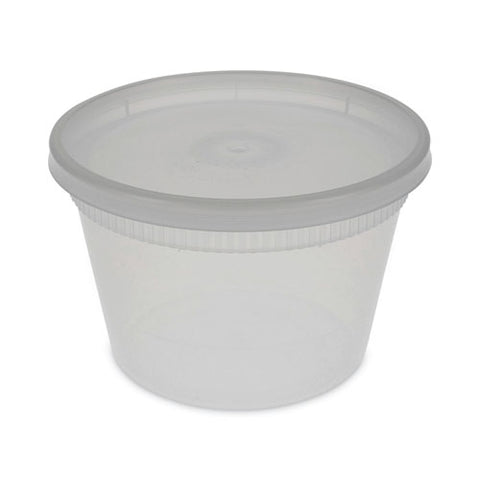 Newspring Delitainer Microwavable Container, 16 Oz, 2 X 2 X 2, Clear, Plastic, 240/carton