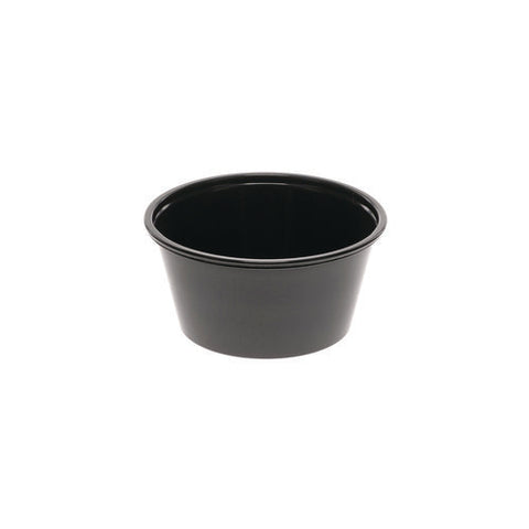 Plastic Portion Cup, 3.25 Oz, Black, 3,000/carton