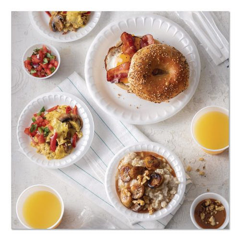 Placesetter Satin Non-laminated Foam Dinnerware,  Plate, 6" Dia, White, 1,000/carton