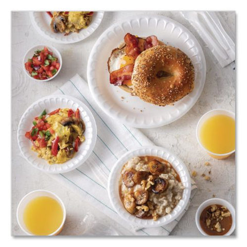 Placesetter Satin Non-laminated Foam Dinnerware, Bowl, 12 Oz, 6 In Dia, White, 1,000/carton