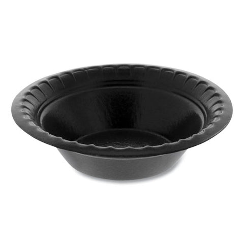 Placesetter Deluxe Laminated Foam Dinnerware, Bowl, 4 Oz, Black, 1,250/carton