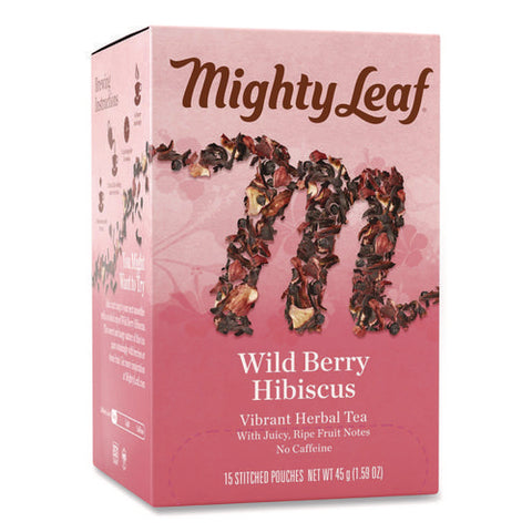 Whole Leaf Tea Pouches, Wild Berry Hibiscus, 15/box