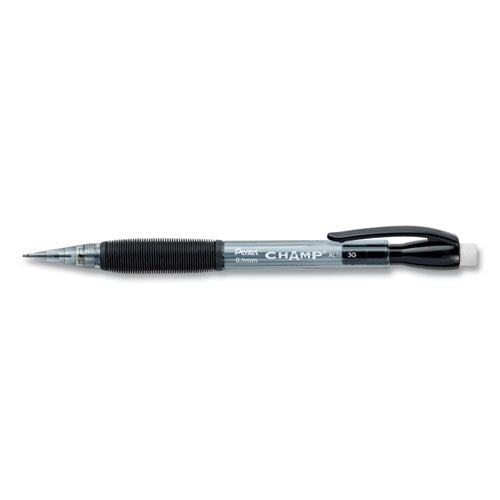 Champ Mechanical Pencil, 0.9 Mm, Hb (#2), Black Lead, Clear/black Barrel, Dozen