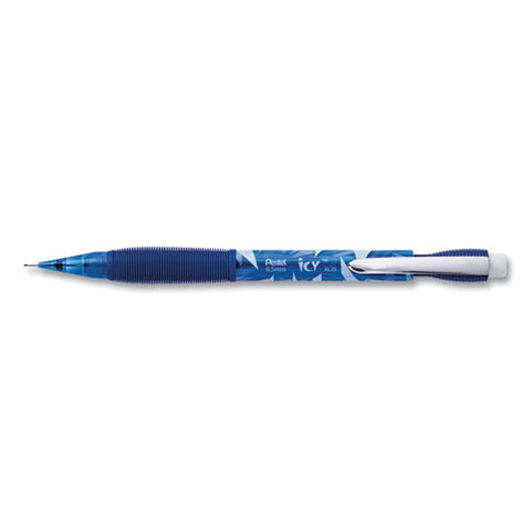 Icy Mechanical Pencil, 0.5 Mm, Hb (#2), Black Lead, Transparent Blue Barrel, Dozen