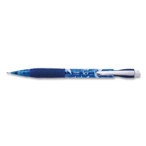 Icy Mechanical Pencil Value Pack, 0.7 Mm, Hb (#2), Black Lead, Transparent Blue Barrel, 24/pack