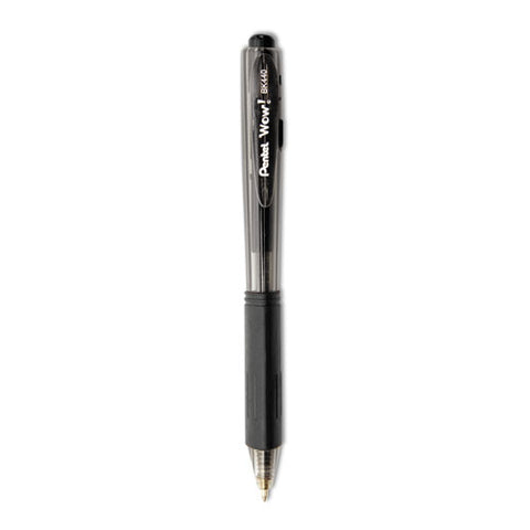 Wow! Ballpoint Pen Value Pack, Retractable, Medium 1 Mm, Black Ink, Smoke/black Barrel, 36/pack