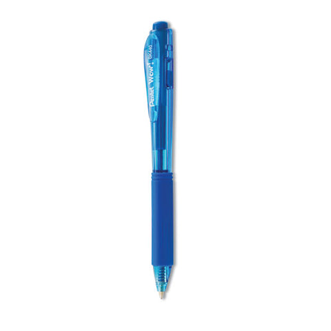 Wow! Ballpoint Pen, Retractable, Medium 1 Mm, Blue Ink, Translucent Blue/blue Barrel, Dozen