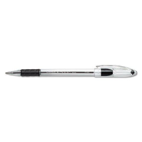 R.s.v.p. Ballpoint Pen, Stick, Fine 0.7 Mm, Black Ink, Clear/black Barrel, Dozen