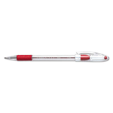 R.s.v.p. Ballpoint Pen, Stick, Fine 0.7 Mm, Red Ink, Clear/red Barrel, Dozen