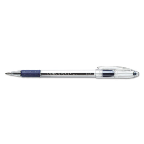 R.s.v.p. Ballpoint Pen, Stick, Fine 0.7 Mm, Blue Ink, Clear/blue Barrel, Dozen