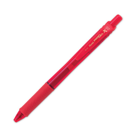 Energel-x Gel Pen, Retractable, Medium 0.7 Mm, Red Ink, Translucent Red/red Barrel, Dozen