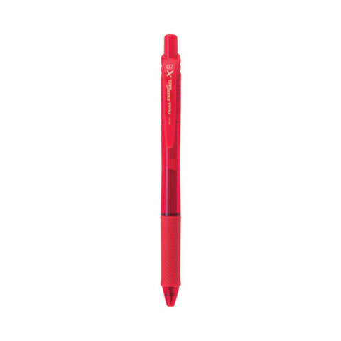 Energel-x Gel Pen, Retractable, Medium 0.7 Mm, Red Ink, Translucent Red/red Barrel, Dozen