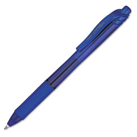 Energel-x Gel Pen, Retractable, Bold 1 Mm, Blue Ink, Translucent Blue/blue Barrel, Dozen