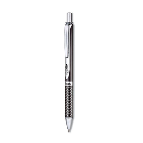 Energel Alloy Rt Gel Pen, Retractable, Medium 0.7 Mm, Black Ink, Black Barrel