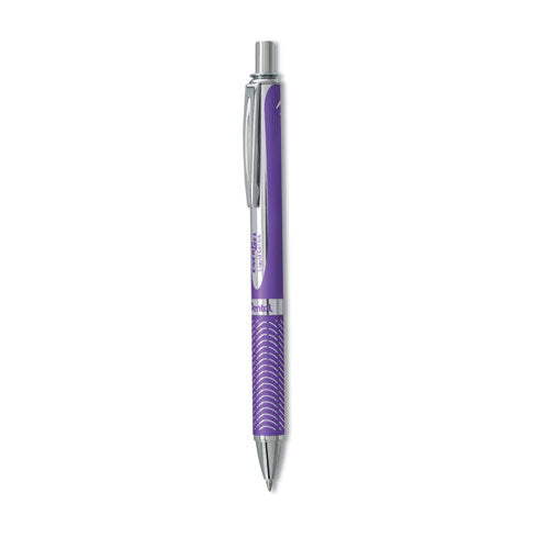 Energel Alloy Rt Gel Pen, Retractable, Medium 0.7 Mm, Violet Ink, Violet Barrel