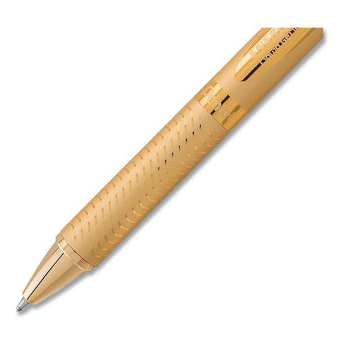 Energel Alloy Premium Gel Pen, Retractable, Medium 0.7 Mm, Black Ink, Gold Barrel