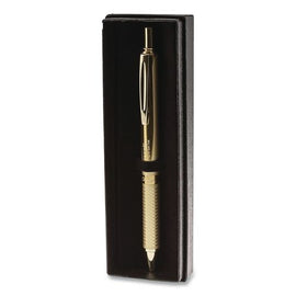 Energel Alloy Premium Gel Pen, Retractable, Medium 0.7 Mm, Black Ink, Gold Barrel