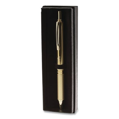 Energel Alloy Premium Gel Pen, Retractable, Medium 0.7 Mm, Black Ink, Gold Barrel