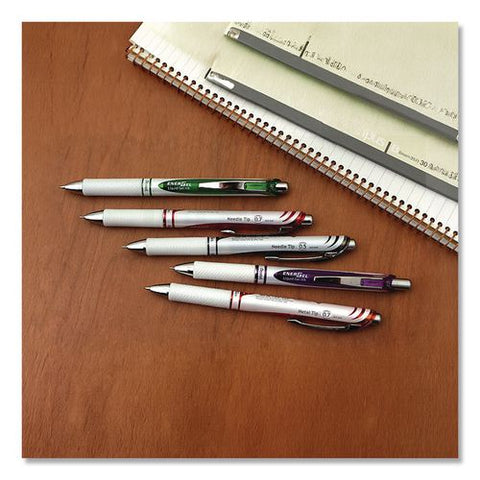 Energel Pearl Deluxe Rtx Gel Pen, Retractable, Medium 0.7 Mm, Assorted Ink, Assorted Barrel, 12/pack