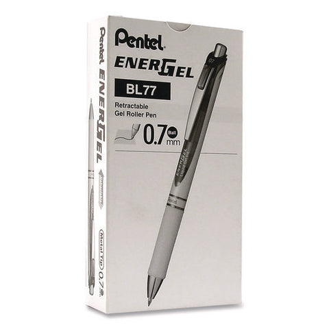 Energel Rtx Deluxe Gel Pen, Retractable, Medium 0.7 Mm, Black Ink, Pearl/translucent Pink Barrel, Dozen