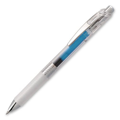 Energel Ice Rtx Liquid Gel Pen, Retractable, 0.7 Mm Medium, Assorted Ink, Clear Barrel, 5/pack