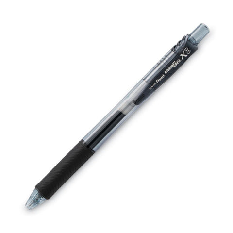 Energel-x Gel Pen, Retractable, Fine 0.5 Mm Needle Tip, Black Ink, Clear/black Barrel, Dozen