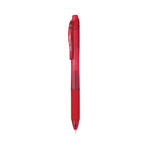 Energel-x Gel Pen, Retractable, Fine 0.5 Mm Needle Tip, Red Ink, Translucent Red/red Barrel, Dozen