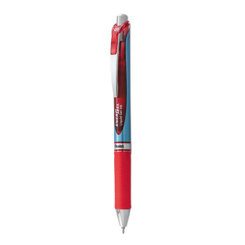 Energel Rtx Gel Pen, Retractable, Fine 0.5 Mm Needle Tip, Red Ink, Red/blue Barrel