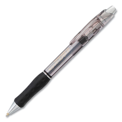 R.s.v.p. Super Rt Ballpoint Pen, Retractable, Medium 1 Mm, Black Ink, Clear/black Barrel, Dozen