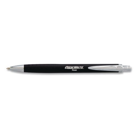 Glidewrite Executive Hybrid Gel Pen, Retractable, Medium 1 Mm, Black Ink, Black/silver Barrel, 3/pack