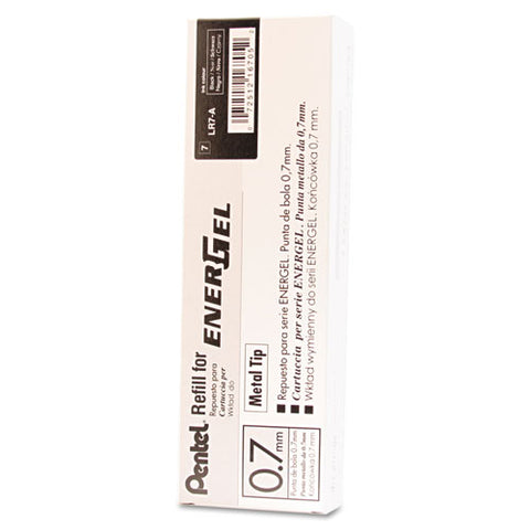 Refill For Pentel Energel Retractable Liquid Gel Pens, Medium Conical Tip, Black Ink