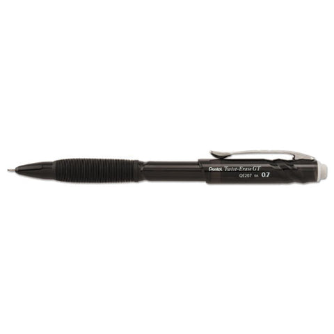 Twist-erase Gt Pencils, 0.7 Mm, Hb (#2), Black Lead, Black Barrel