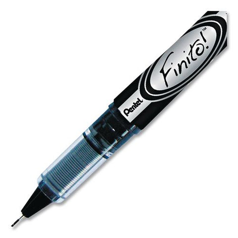 Finito! Porous Point Pen, Stick, Extra-fine 0.4 Mm, Black Ink, Black/clear Barrel