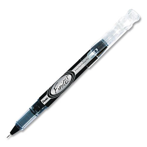 Finito! Porous Point Pen, Stick, Extra-fine 0.4 Mm, Black Ink, Black/clear Barrel
