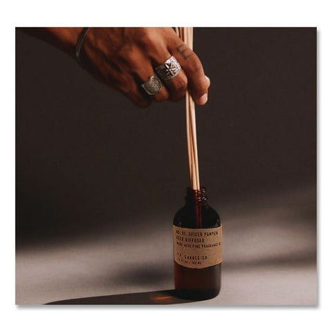 Reed Diffuser, Spiced Pumpkin, 3.5 Oz, 4.25" Bottle, 9" Reeds, Amber