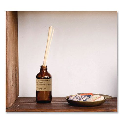 Reed Diffuser, Spiced Pumpkin, 3.5 Oz, 4.25" Bottle, 9" Reeds, Amber