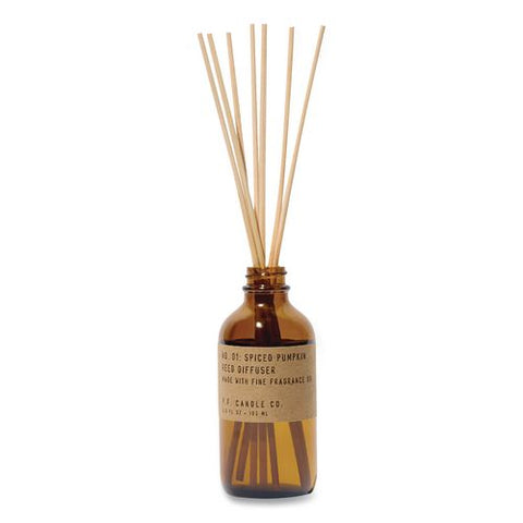 Reed Diffuser, Spiced Pumpkin, 3.5 Oz, 4.25" Bottle, 9" Reeds, Amber