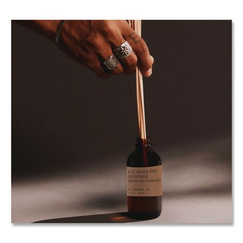 Reed Diffuser, Golden Coast, 3.5 Oz, 4.25" Bottle, 9" Reeds, Amber