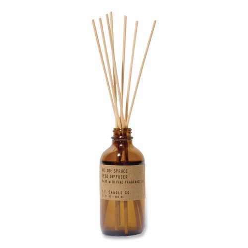 Reed Diffuser, Spruce, 3.5 Oz, 4.25" Bottle, 9" Reeds, Amber