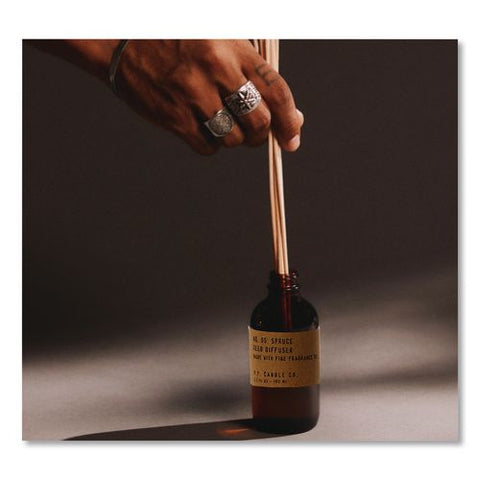 Reed Diffuser, Spruce, 3.5 Oz, 4.25" Bottle, 9" Reeds, Amber