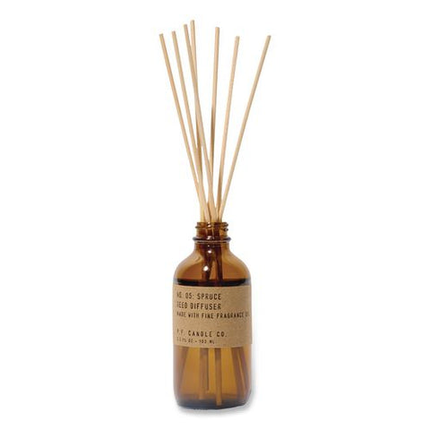 Reed Diffuser, Spruce, 3.5 Oz, 4.25" Bottle, 9" Reeds, Amber