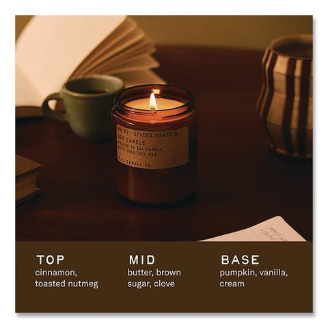 Soy Jar Candle, Spiced Pumpkin, 50 Hours Burn Time, 7.2 Oz, Amber