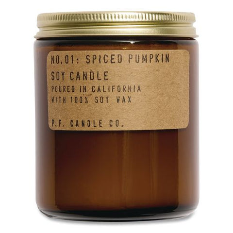 Soy Jar Candle, Spiced Pumpkin, 50 Hours Burn Time, 7.2 Oz, Amber