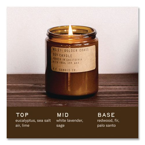 Soy Jar Candle, Golden Coast, 50 Hour Burn Time, 7.2 Oz, Amber