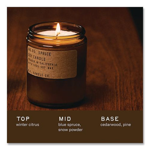 Soy Jar Candle, Spruce, 50 Hour Burn Time, 7.2 Oz, Amber