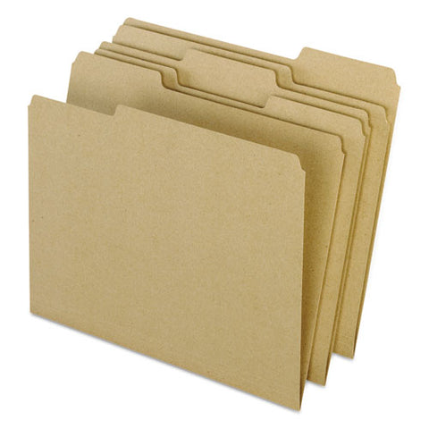 Earthwise By Pendaflex 100% Recycled Colored File Folders, 1/3-cut Tabs: Assorted, Letter, 0.5" Expansion, Brown, 100/box