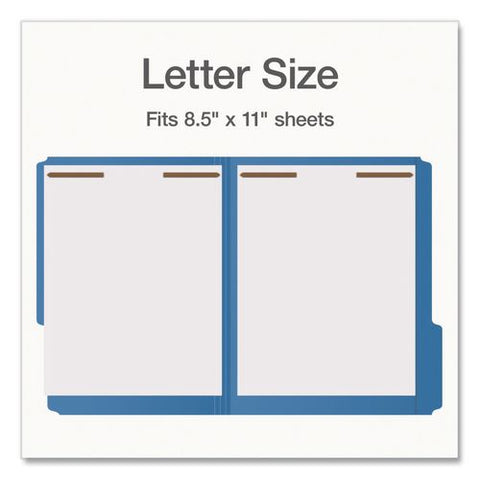 Heavy-duty Fastener Folder, 1/3-cut Tab: Assorted, Expands 0.75", 2 Fasteners, Letter Size, Assorted, 50/box