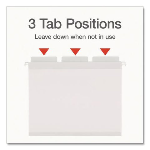 Ready-tab Reinforced Hanging File Folders, Letter Size, 1/3-cut Tabs, White, 20/box